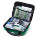This photo features a large travel first aid kit in a medium Feva case. The kit is compliant with BS8599-2 standards and is designed by Click Medical. It includes various medical supplies and is perfect for travels and emergencies.