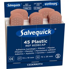 Salvequick Waterproof Plasters Refill Pack 6X45 Plasters (Box of 6) CM0542
