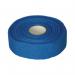 This photograph features a roll of blue medical tape from Click Medical. The tape is 2.5cm wide and 27m long. The package is labeled with the product name and code CM0596. The tape appears to be smooth and adhesive, suitable for use on fingers.
