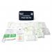 This picture features a Click Medical German Vehicle First Aid Kit, designed to meet DIN 13164 guidelines, in a convenient travel bag.