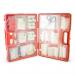 In the picture, the Click Medical First Aid Click Medical German First Aid Kit is shown in its compact, amber-colored case. The contents, certified to meet DIN Standard 13169, are neatly organized and easily accessible with a simple click. This kit is perfect for emergency situations and ensuring proper first aid treatment.