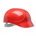 The photo shows a vibrant red Centurion S19 bump cap, with the brand name Centurion Hard Caps displayed prominently on the side. The cap features a sturdy, protective design and is perfect for on-the-job safety.