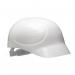 The photograph shows a white Centurion S19 Bump Cap, part of their Hard Caps collection. The lightweight cap features a sleek design with a protective shell and adjustable strap for a comfortable fit. The Centurion logo is prominently displayed on the front.
