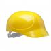 The picture shows a bright yellow hard cap with the word Centurion across the front. The cap has a sturdy design with a bump on top for added protection. It also has adjustable straps on the side for a comfortable fit.