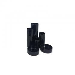 Deflecto Essentials Range Tierred Tube Style Desk & Pen Tidy - Black CP018YTBLK