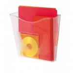 Deflecto A4 Portrait Wall Pocket Literature File Crystal CP078YTCRY