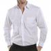 This photograph features the Beeswift Classic Shirt in white. The shirt is a long style with a clean, crisp design. Made by Beeswift, this shirt is a versatile and timeless option for any wardrobe.