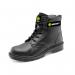 In the photograph, a pair of black Beeswift Safety Boots Beeswift Traders S3 6 inch Boots in size 11 can be seen. The boots have a sturdy leather exterior and a protective steel toe, with the Beeswift logo displayed on the side. The boots also feature a 6 inch ankle height and are designed for safety and protection in various work environments.