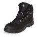 This image features a pair of Beeswift Safety Boots, specifically the Beeswift Traders S3 Thinsulate Boot in the color black. These boots are a size 12 and have the model number CTF24BL12. They are designed with safety in mind and are made with durable materials.