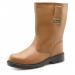 The image shows a pair of Beeswift rigger boots in tan, size 10.5. The boots feature a Thinsulate lining and have a sturdy, rugged design. Perfect for tough outdoor work, these boots provide reliable protection and comfort.