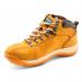 A photo of Beeswift Safety Boots Beeswift Sbp Chukka Boot Nubuck 08 CTF33NB08 showcases a sleek and durable design, featuring a nubuck leather upper and sturdy rubber sole. The boots are accented with the brands signature yellow stitching and have a lace-up closure for a secure fit. The sturdy construction and high-quality materials make these boots ideal for any work or outdoor setting.