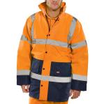 Beeswift CONSTRUCTOR TRAFFIC Jacket TWO TONE FLEECE LINED Orange/Navy 5XL CTJFLTTORN5XL