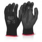 Beeswift Pu Coated Glove Black Black L (Box of 10) EC9NBLL