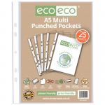 Eco Eco A5 100% Recycled Bag Multi Punched Pockets - Pack of 25 ECO012-S