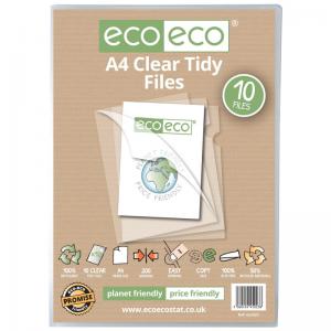 eco-eco Eco Eco A4 50 Recycled Bag Tidy Files - Pack of 10 ECO023-S
