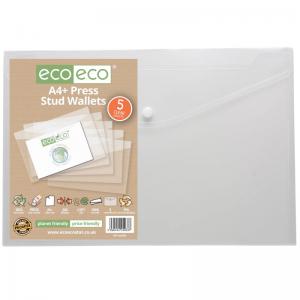 eco-eco Eco Eco A4 95 Recycled Press Stud Wallets - Pack of 5 ECO033-S