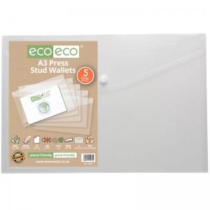 eco-eco Eco Eco A3 95 Recycled Press Stud Wallets - Pack of 5 ECO034-S
