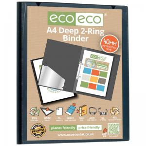 eco-eco Eco Eco A4 95 Recycled Presentation Deep Ring Binder - Single