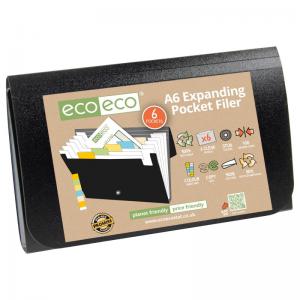 eco-eco Eco Eco A6 50 Recycled Expanding File with 6 Pockets - Single