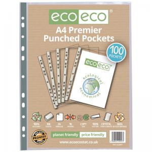 eco-eco Eco Eco A4 100 Recycled Bag Premier Multi Punched Pockets -