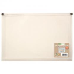 eco-eco Eco Eco A4+ 50% Recycled Expanding Zip File Clear - Single ECO070-CS