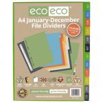 Eco Eco A4 50% Recycled January - December Index File Dividers - 1 Set ECO081-S