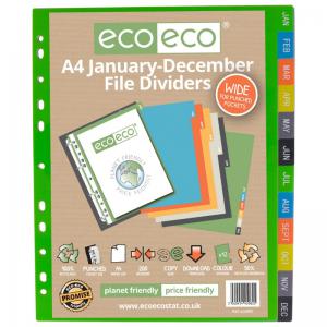 eco-eco Eco Eco A4 50 Recycled January - December Wide Index File