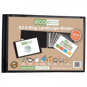 eco-eco Eco Eco A3 95 Recycled Presentation 4 Ring Landscape Binder -