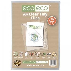 eco-eco Eco Eco A4 50 Recycled Bag Clear Tidy Files - Pack of 25