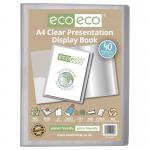 Eco Eco A4 50% Recycled Presentation Display Book with 40 Clear Pockets - Single ECO098-S