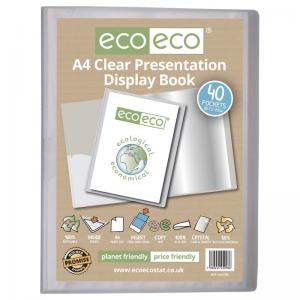 eco-eco Eco Eco A4 50 Recycled Presentation Display Book with 40 Clear