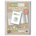 A3 50% Recycled Presentation Display Book with 20 Clear Pockets - Single ECO100-S