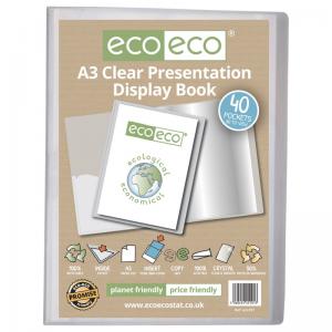 eco-eco A3 50 Recycled Presentation Display Book with 40 Clear Pockets