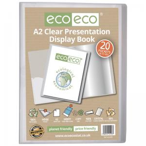 eco-eco A2 50 Recycled Presentation Display Book with 20 Clear Pockets