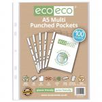 A5 100% Recycled Multi Punched Pockets - Pack of 100 ECO109-S