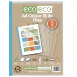 A4 50% Recycled Colour Easy Slide Files - Pack of 5 ECO117-S