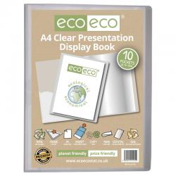 eco-eco A4 50% Recycled Presentation Display Book with 10 Clear Pockets - Single ECO125-S
