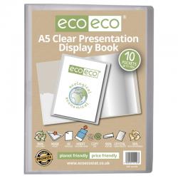 eco-eco A5 50% Recycled Presentation Display Book with 10 Clear Pockets - Single ECO126-S