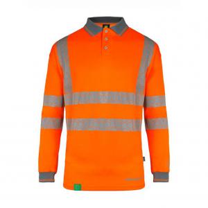 Beeswift Envirowear Hi-Vis Polo Shirt Long Sleeve Orange M EWCPKLSORM