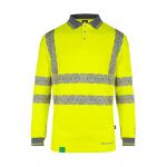 Envirowear Hi-Vis Polo Shirt Long Sleeve Saturn Yellow 3Xl EWCPKLSSY3XL