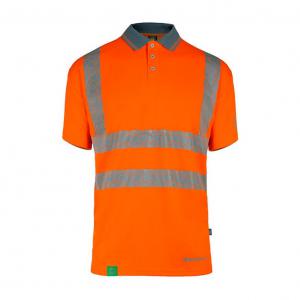 Beeswift Envirowear Hi-Vis Polo Shirt Short Sleeve Orange Xxl