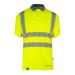 The photograph shows a brightly colored Beeswift Envirowear High Visibility Polo Shirt in short sleeves. The bright Saturn Yellow fabric stands out and features the Envirowear logo on the chest. The shirt is size 4XL and perfect for staying safe and visible in any environment.