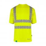 This photograph features vibrant yellow Beeswift Envirowear high visibility tee shirts. The Envirowear logo is prominently displayed on the front and back, while Saturn yellow stands out and ensures maximum visibility. Stay safe and visible in any work environment with these durable hi-vis t-shirts.
