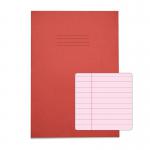 RHINO A4 Special Exercise Book 48 Page, Red with Tinted Pink Paper, F8M (Pack of 50) EX68184PP-8