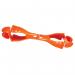 The picture shows two Ergodyne Workwear Accessories Squids 3400 Grabber Dual Clip Mounts in vibrant orange. The clip mounts are designed to securely hold tools and other items, making them convenient and easily accessible while working.