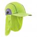 This picture features a bright yellow Ergodyne high performance hat with a shade, perfect for keeping the sun out of your eyes. The hat has the Ergodyne logo on the front and is made from durable materials, making it ideal for outdoor activities.
