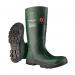 This image features a pair of durable Dunlop PUROFORT FIELDPRO GREEN boots in size 09 EU 43. The boots are made of high-quality materials and have a sturdy design, perfect for outdoor work or recreational activities.