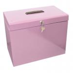 Box Files File Box with 5 Suspension Files - A4 Pastel Pink FPA4PP