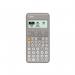 This photograph shows a grey Casio scientific calculator, model FX83GTCW. The calculator has a thin and sleek design with a large display screen and numerous buttons for calculations. The Casio logo is visible in the top corner.
