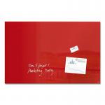 Wall Mounted Magnetic Glass Board 1000x650x15mm - Red - GL142 GL142